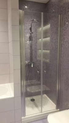 Петля маятниковая Aqua, стена-стекло, для стекла 8 мм, L=2100 мм, сатин. никель брашед (круглая)